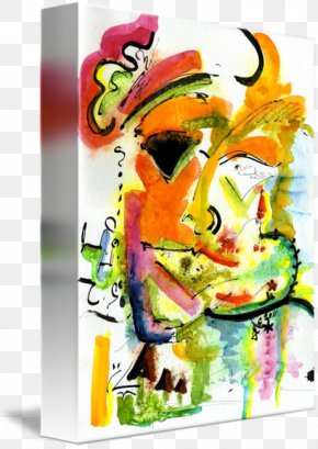 Watercolor Face - Graphic Design Printmaking Art PNG