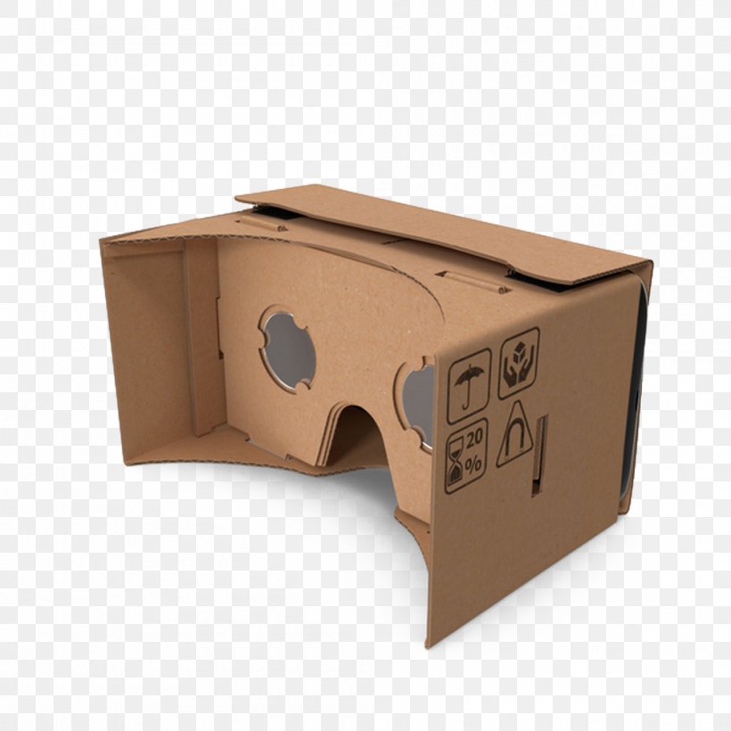 Head-mounted Display Google Cardboard Virtual Reality 3D Computer Graphics, PNG, 1000x1000px, Google Cardboard, Box, Cardboard, Carton, Creative Technology Download Free