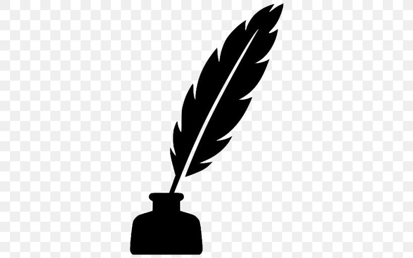 Quill Paper Fountain Pen, PNG, 512x512px, Quill, Bird, Black And White, Feather, Fountain Pen Download Free