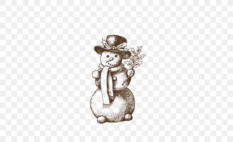 Christmas Snowman Drawing, PNG, 500x500px, Christmas, Art, Cartoon, Drawing, Mammal Download Free