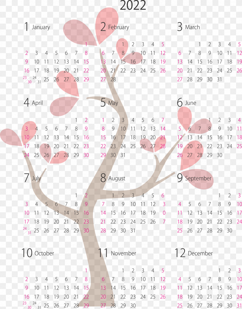 2022 Yearly Calendar Printable 2022 Yearly Calendar, PNG, 2346x3000px, Calendar System, Branching, Meter Download Free