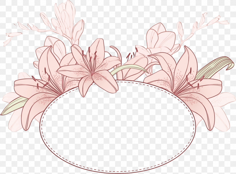 Floral Design, PNG, 1746x1290px, Lily Oval Frame, Floral Design, Floral Frame, Flower, Hair Accessory Download Free