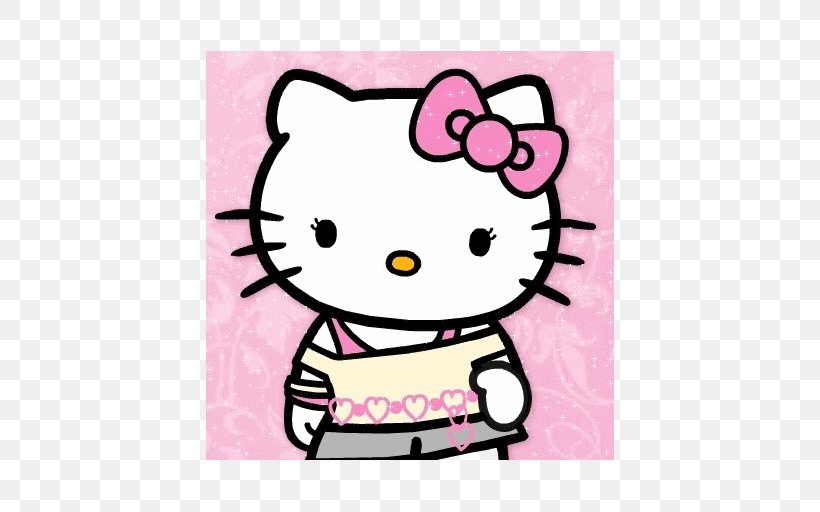 Hello Kitty Cat Animation, PNG, 512x512px, Watercolor, Cartoon, Flower, Frame, Heart Download Free