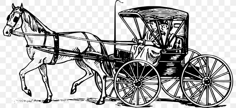 Horse And Buggy Carriage Horse-drawn Vehicle Drawing, PNG, 800x376px, Horse, Baby Transport, Black And White, Carriage, Cart Download Free