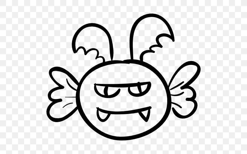 Monster, PNG, 512x512px, Monster, Black And White, Drawing, Face, Facial Expression Download Free