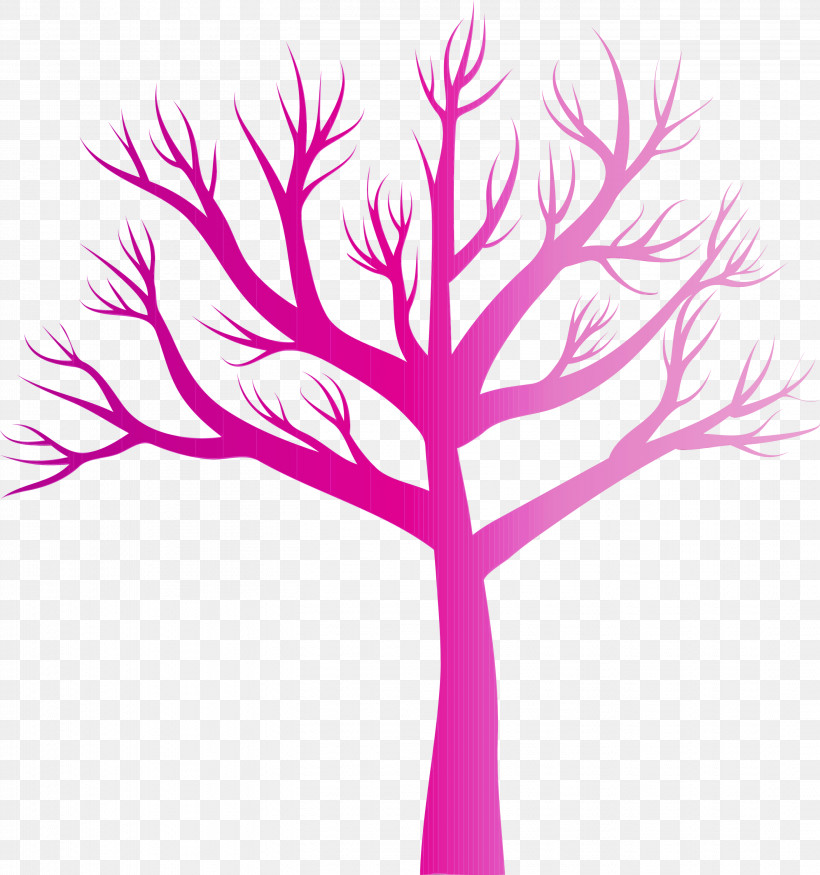 Pink Tree Leaf Branch Plant, PNG, 2811x3000px, Watercolor, Branch, Flower, Leaf, Magenta Download Free