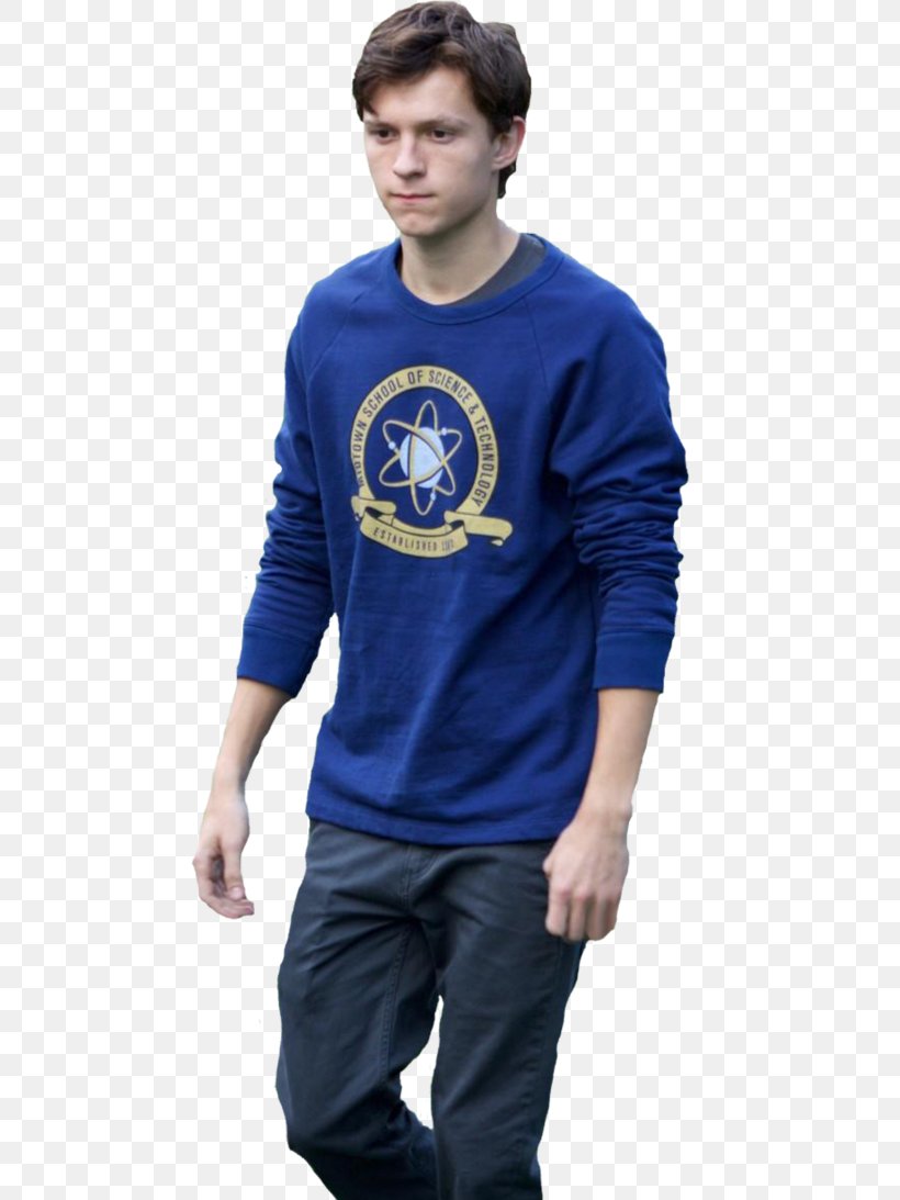 Tom Holland Spider-Man: Homecoming Miles Morales Hoodie T-shirt, PNG, 731x1093px, Tom Holland, Blue, Bluza, Cobalt Blue, Cosplay Download Free