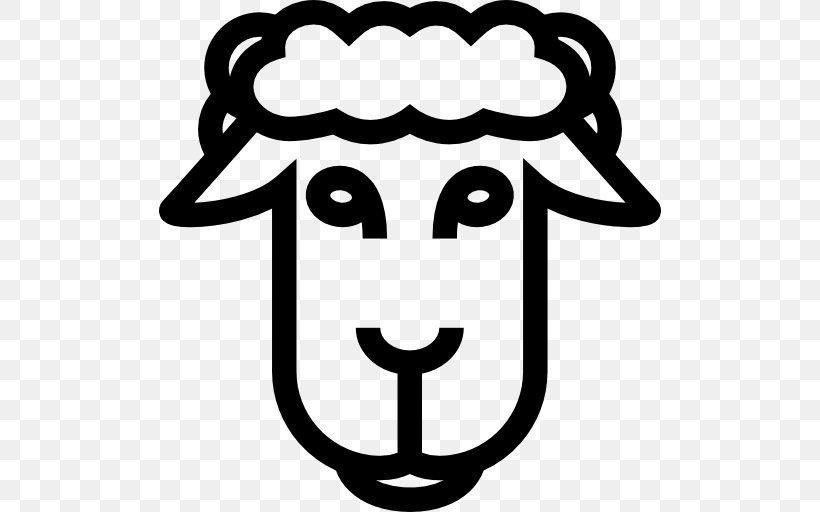 Sheep, PNG, 512x512px, Sheep, Black And White, Human Behavior, Line Art, Smile Download Free