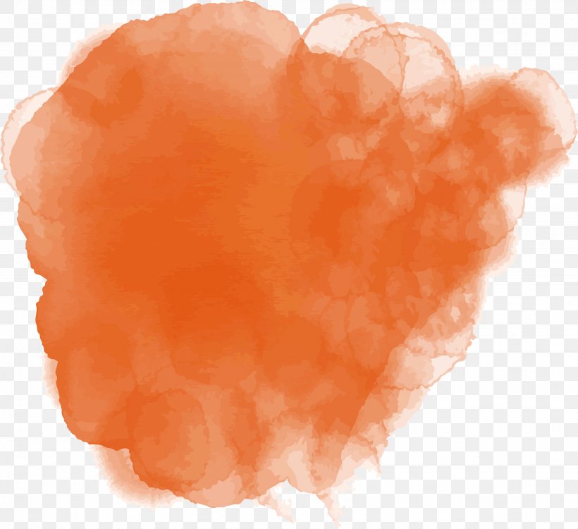 Orange Watercolor Painting Vecteur, PNG, 3472x3179px, Orange, Color, Gratis, Halo Effect, Ink Download Free