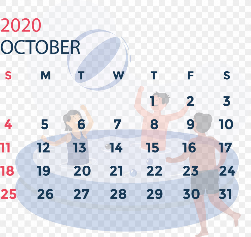 October 2020 Calendar October 2020 Printable Calendar, PNG, 3000x2834px, October 2020 Calendar, Area, Calendar System, Line, Meter Download Free