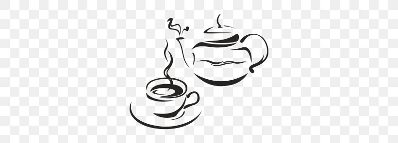 Coffee Cup Teapot Drawing, PNG, 442x296px, Coffee Cup, Art, Artwork, Black And White, Body Jewelry Download Free