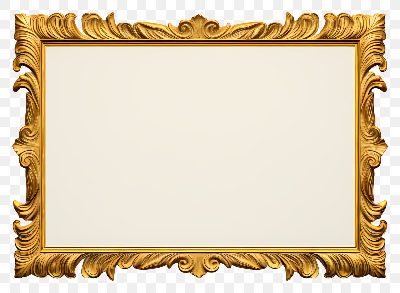 Pop Art Golden Frame - Gold Ornate Picture Frame PNG