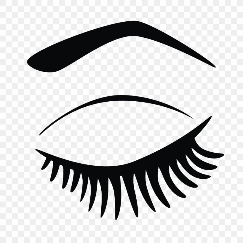 Eyelash Extensions Clip Art, PNG, 1000x1000px, Eyelash, Black, Black And White, Cosmetics, Eye Download Free