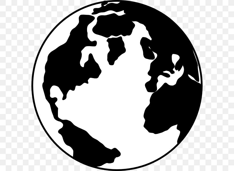 Globe World Black And White Clip Art, PNG, 600x600px, Globe, Black And White, Free Content, Human Behavior, Map Download Free