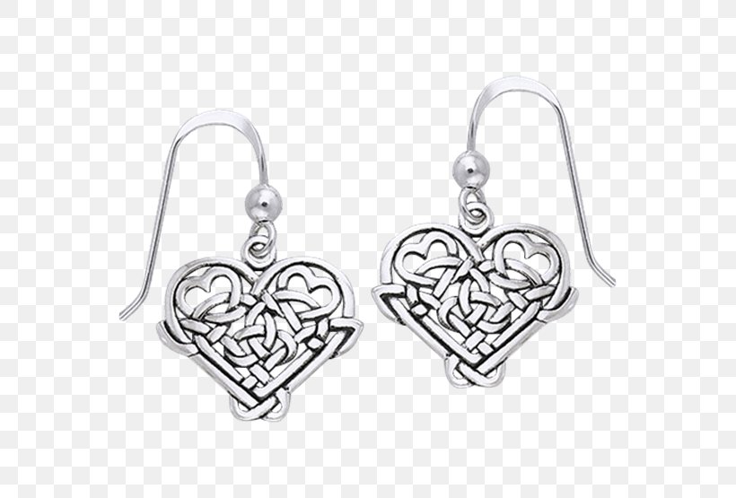 Earring Silver Body Jewellery Celtic Knot, PNG, 555x555px, Earring, Black And White, Body Jewellery, Body Jewelry, Bronze Download Free
