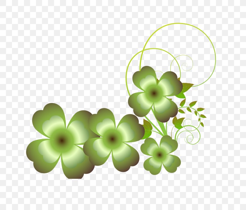 Green Four-leaf Clover, PNG, 700x700px, Green, Animation, Clover, Drawing, Flora Download Free