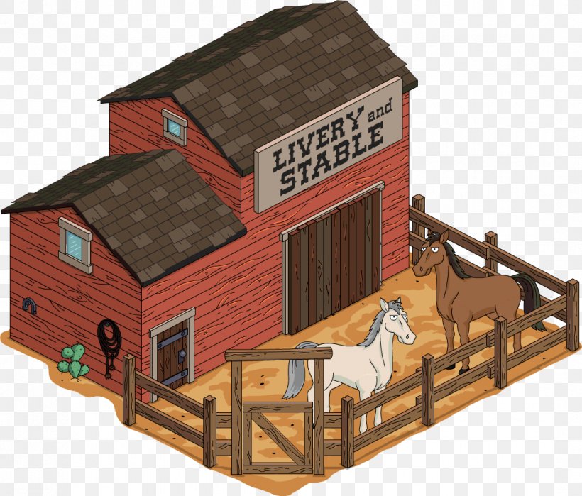 The Simpsons: Tapped Out Bart Simpson American Frontier Cletus Spuckler Building, PNG, 1071x914px, Simpsons Tapped Out, American Frontier, Barn, Bart Simpson, Building Download Free