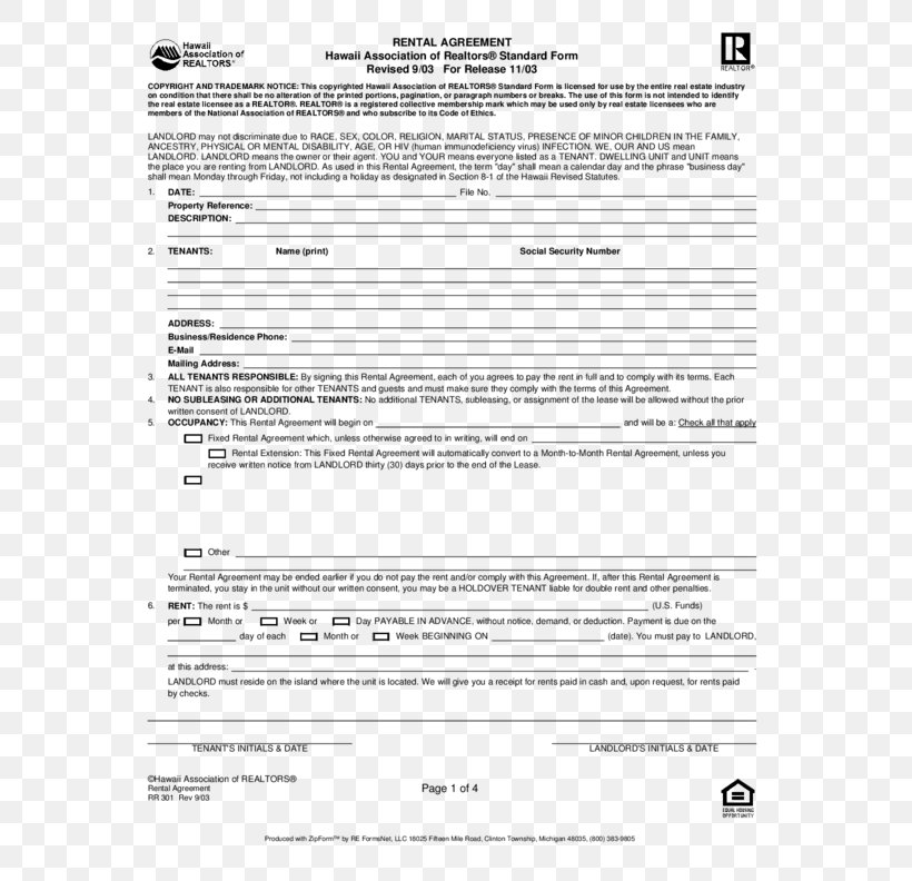 Rental Agreement Contract Renting Template Form, PNG, 612x792px, Rental Agreement, Area, Contract, Demography, Disease Download Free