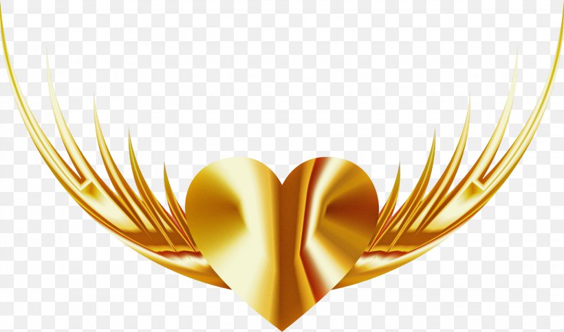 Yellow Wing Heart, PNG, 2240x1324px, Yellow, Heart, Wing Download Free