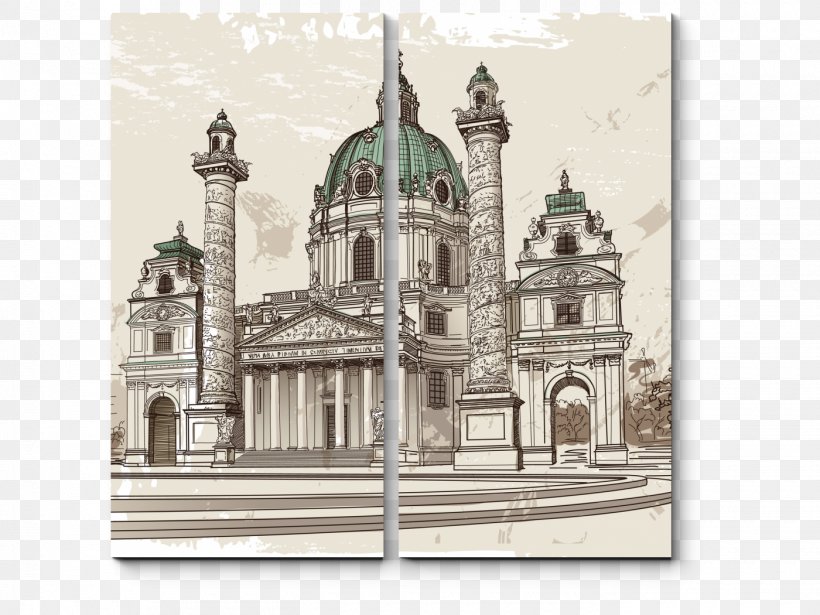 Karlskirche, Vienna Drawing Sketch, PNG, 1400x1050px, Karlskirche Vienna, Arch, Architecture, Basilica, Building Download Free