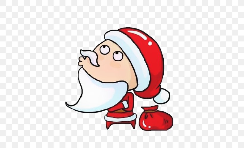 Sticker Santa Claus WeChat Tencent QQ Christmas, PNG, 500x500px, Watercolor, Cartoon, Flower, Frame, Heart Download Free