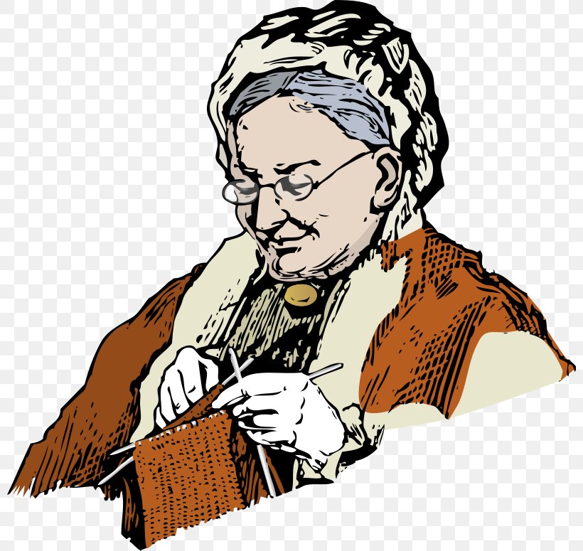 Knitting Grandmother Woman Clip Art, PNG, 800x775px, Knitting, Art, Craft, Facial Hair, Fictional Character Download Free
