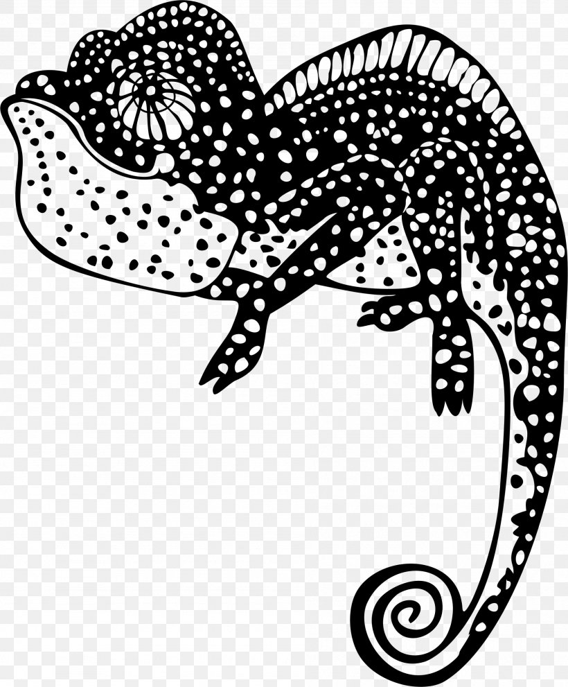 Chameleons Lizard Reptile Chameleon, Chameleon Clip Art, PNG, 1896x2292px, Chameleons, Animal, Artwork, Black, Black And White Download Free
