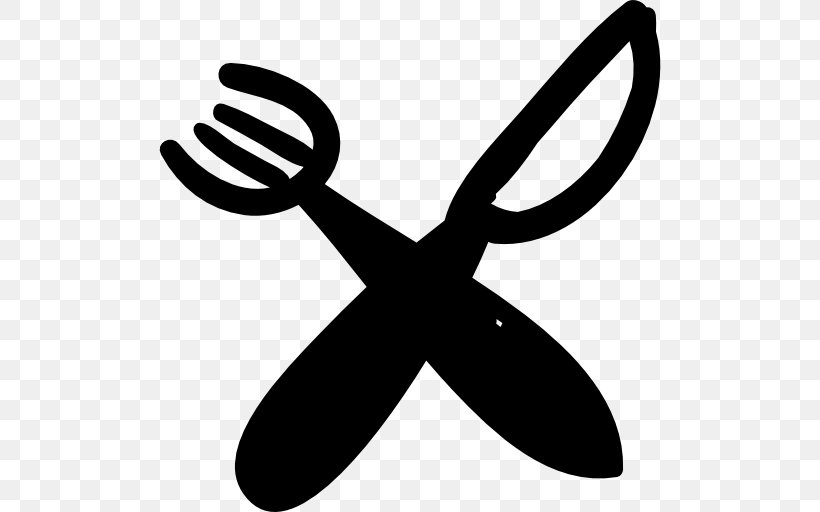 Knife Fork, PNG, 512x512px, Knife, Artwork, Black And White, Fork, Leaf Download Free