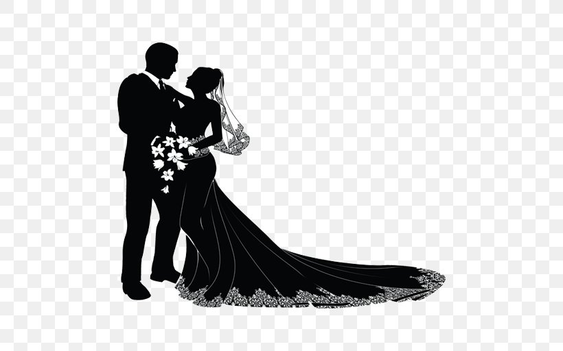 Wedding Couple Bridegroom Clip Art, PNG, 512x512px, Wedding, Black And White, Bride, Bridegroom, Couple Download Free