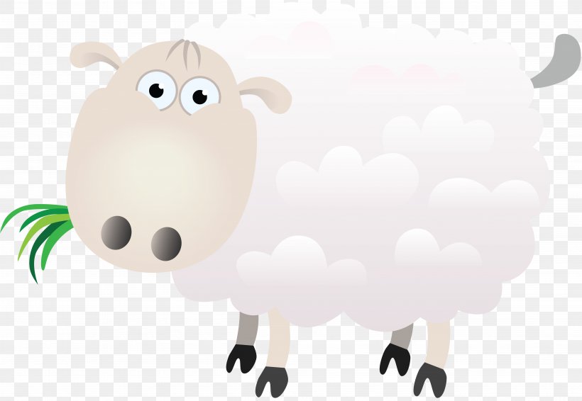 Sheep Animal Cattle Goat Clip Art, PNG, 4993x3452px, Sheep, Animal, Caricature, Carnivoran, Cartoon Download Free