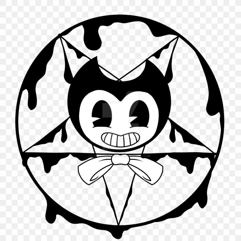 Bendy And The Ink Machine Drawing Logo Clip Art, PNG, 1024x1024px, Bendy And The Ink Machine, Art, Artwork, Bat, Black Download Free