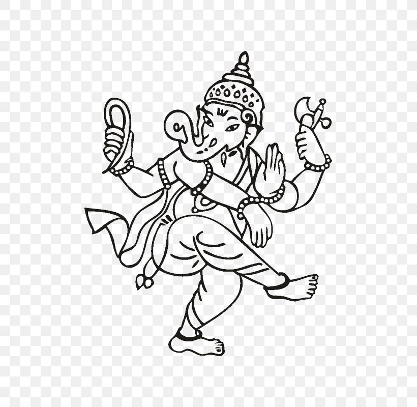 Ganesha Mahadeva Diwali Hinduism Navaratri, PNG, 800x800px, Ganesha, Arm, Art, Blackandwhite, Cartoon Download Free