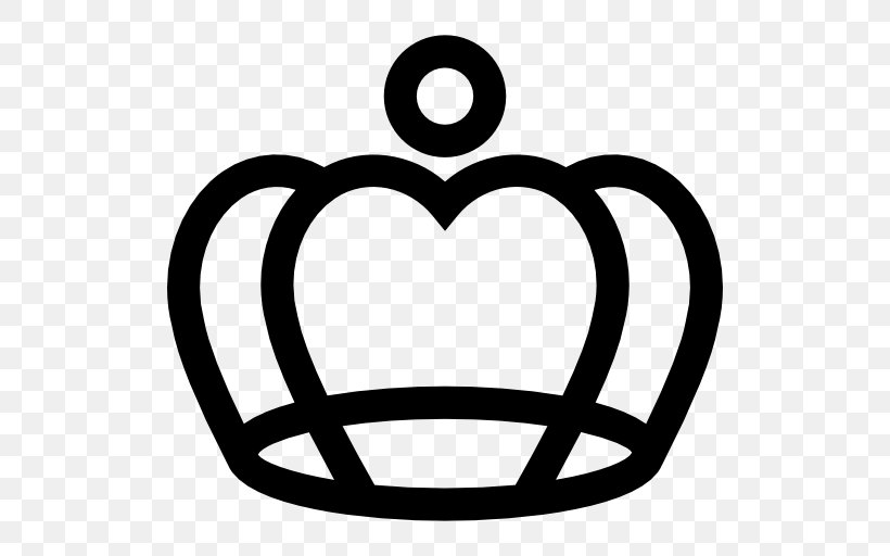 Icon Crown, PNG, 512x512px, Coroa Real, Area, Black And White, Crown, Heart Download Free