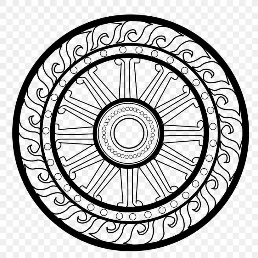 Dhammapada Dharma Buddhism Clip Art, PNG, 900x900px, Dhammapada, Bicycle Part, Bicycle Wheel, Black And White, Buddhism Download Free