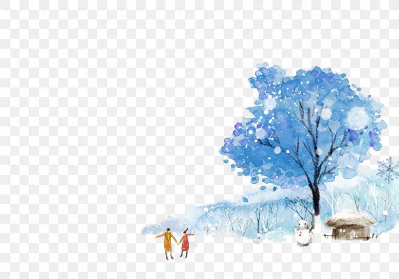 Watercolor Paint Tree Sky Plant Paint, PNG, 1000x700px, Watercolor Paint, Landscape, Paint, Plant, Sky Download Free