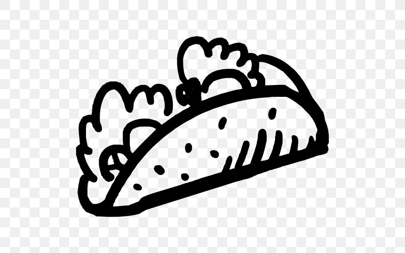 Taco Bell Mexican Cuisine Junk Food Hot Dog, PNG, 512x512px, Taco, Black And White, Fast Food, Food, Headgear Download Free
