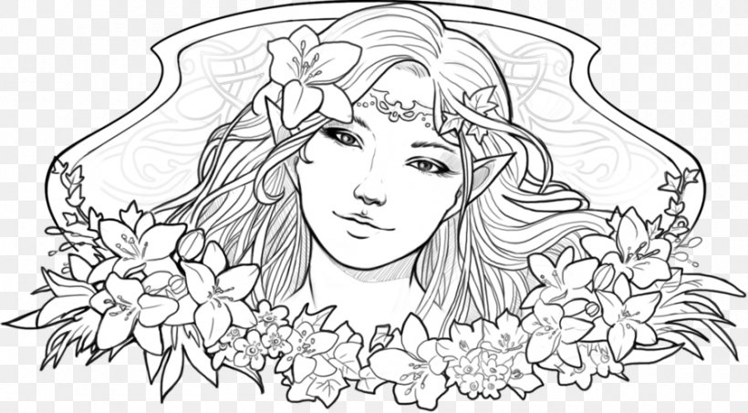 Line Art Elf Drawing Fairy, PNG, 900x498px, Line Art, Art, Art Museum, Artwork, Black And White Download Free