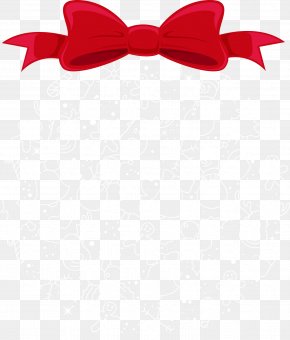 Christmas Red Bow With Snowflakes - Christmas Snowflake PNG