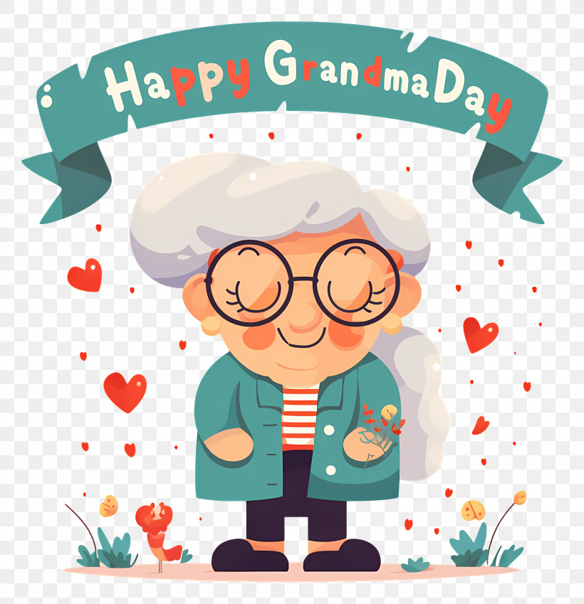 Happy Grandma Day - Happy Grandma Day Cartoon Illustration PNG