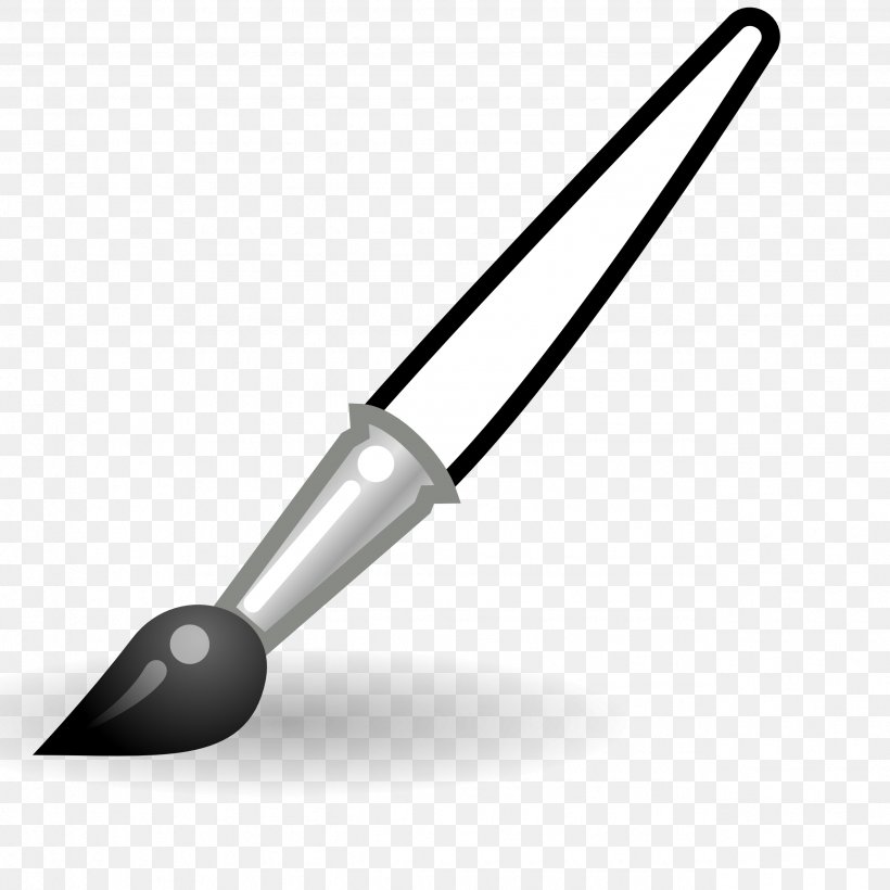 Paintbrush Painting Clip Art, PNG, 2555x2555px, Paintbrush, Art, Black And White, Brush, Cold Weapon Download Free