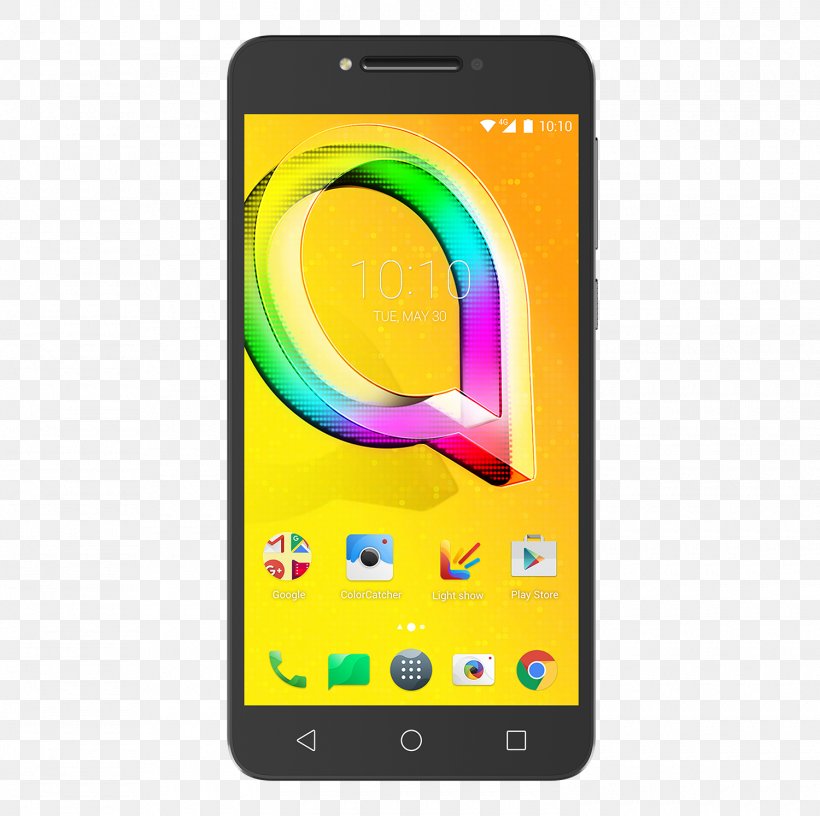 Alcatel A5 LED 5085i 3G/16G LTE, PNG, 1500x1494px, Alcatel Mobile, Android, Black, Cellular Network, Communication Device Download Free