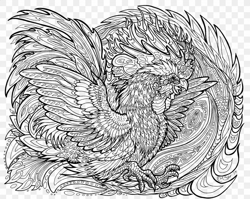Rooster Line Art Chicken Drawing, PNG, 2733x2181px, Rooster, Art, Artist, Artwork, Bantam Download Free