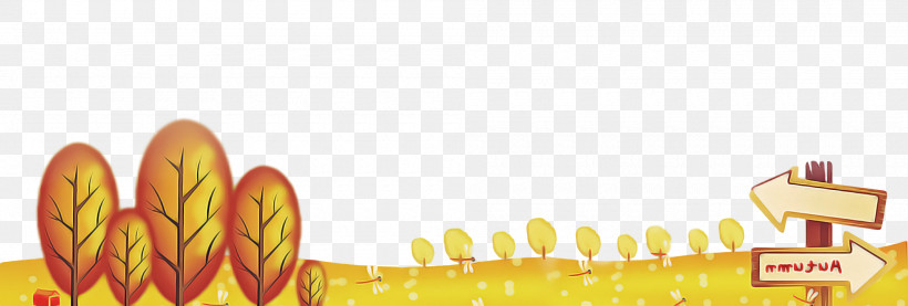 Yellow Plant, PNG, 2000x678px, Autumn, Autumn Banner, Plant, Watercolor, Yellow Download Free