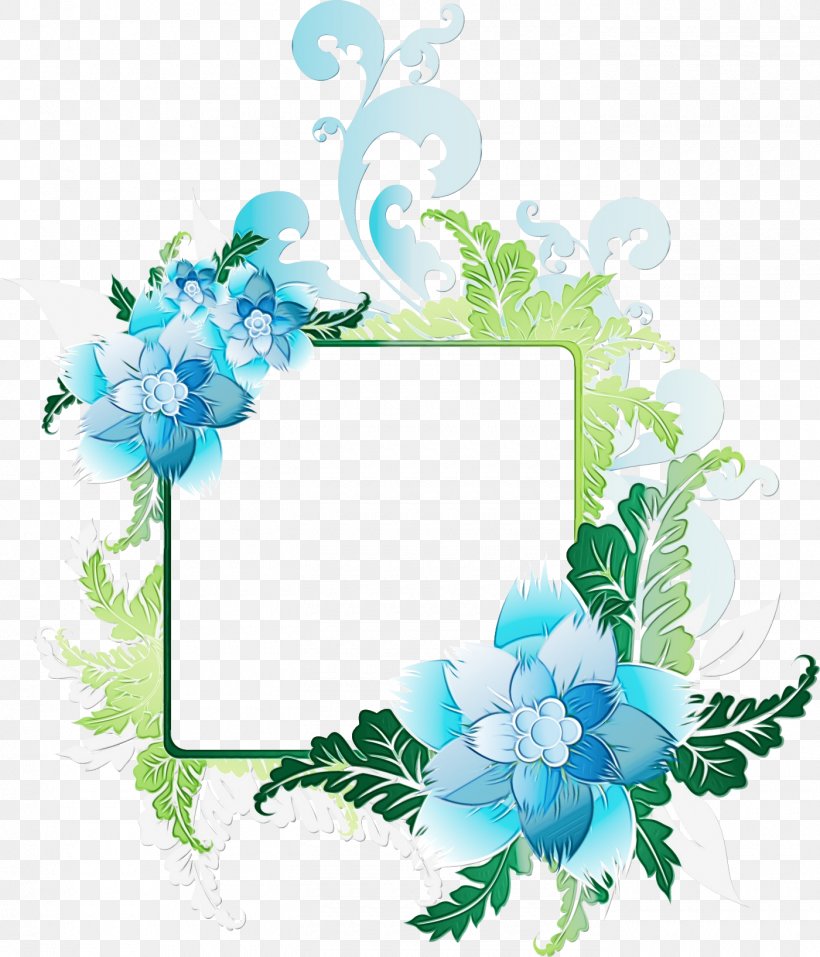 Watercolor Flowers Frame, PNG, 1400x1635px, Flower, Blue, Box, Color, Cut Flowers Download Free