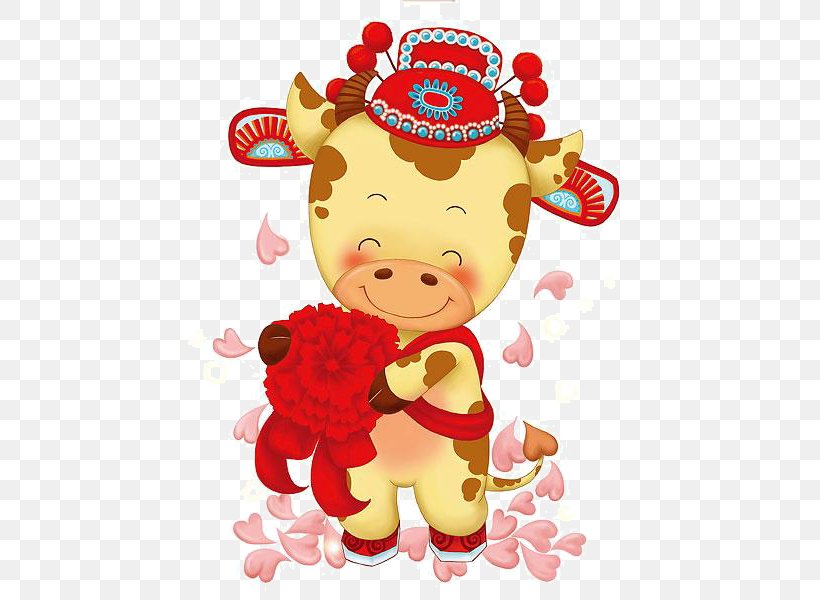 Baidu Tieba Cartoon Cattle, PNG, 477x600px, Watercolor, Cartoon, Flower, Frame, Heart Download Free