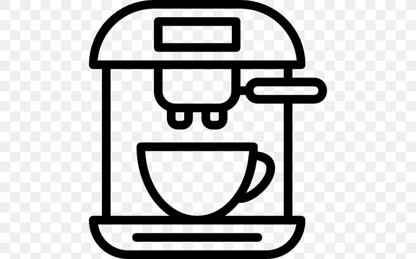 Cafe Coffeemaker Espresso Tea, PNG, 512x512px, Cafe, Area, Black And White, Coffee, Coffee Vending Machine Download Free
