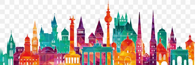 Germany Vector Graphics Illustration Art, PNG, 3379x1134px, 2018, Germany, Architecture, Art, City Download Free