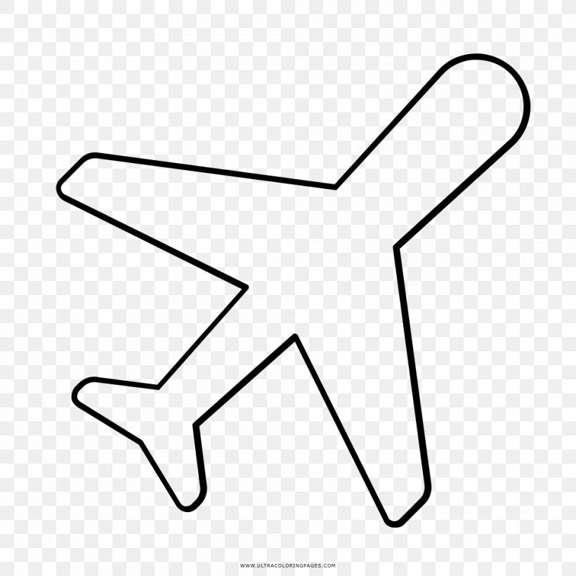Airplane Drawing Coloring Book, PNG, 1000x1000px, Airplane, Airliner, Area, Black, Black And White Download Free
