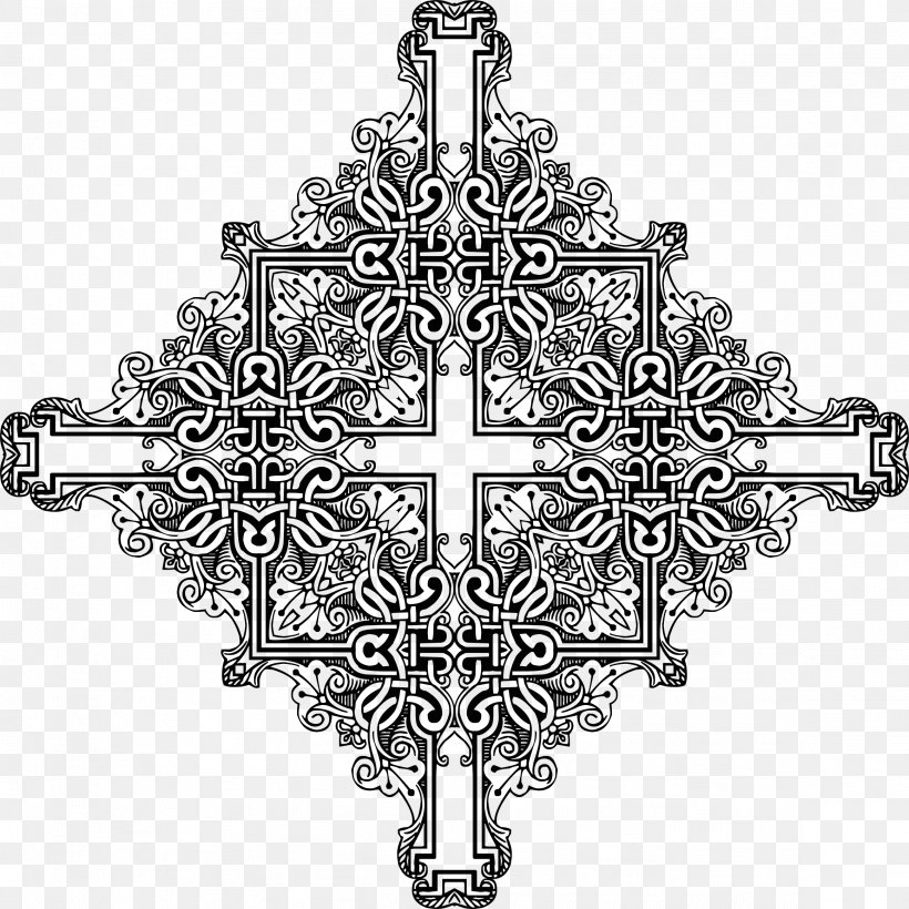 Christian Cross Symmetry Crucifix, PNG, 2322x2322px, Cross, Black And White, Christian Cross, Christianity, Crucifix Download Free