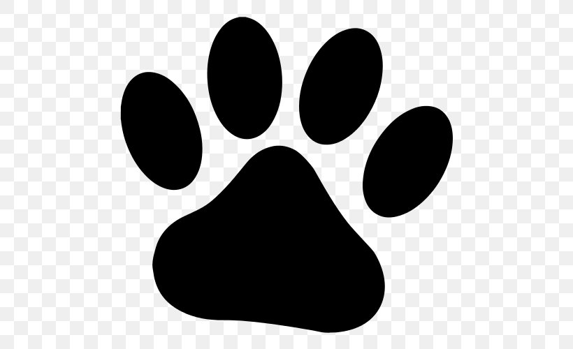 Dog Paw Clip Art, PNG, 500x500px, Dog, Animal Track, Art, Black, Black And White Download Free